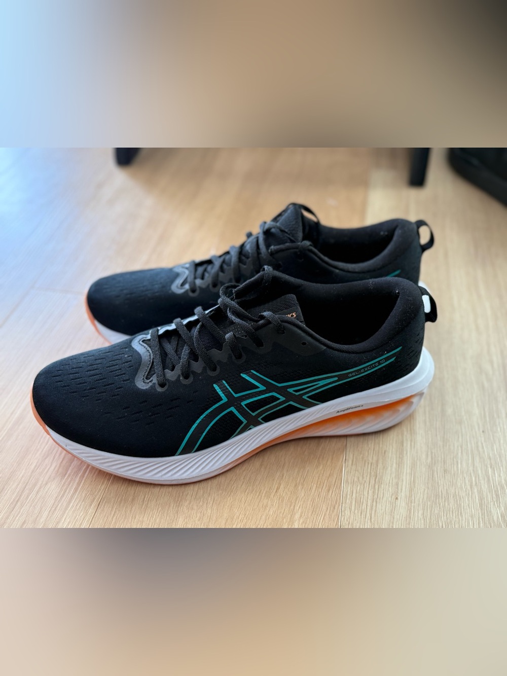 ASICS Black Running Shoes with Teal Accents